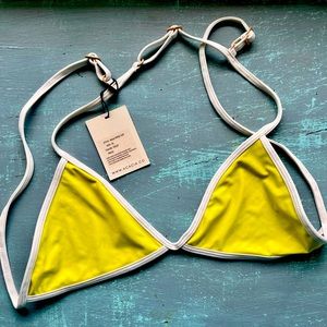NWT ACACIA Baja piped bikini top in color “Velzy” yellow neon☀️